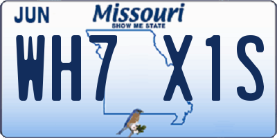 MO license plate WH7X1S