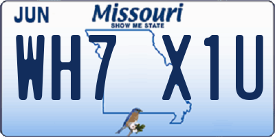 MO license plate WH7X1U