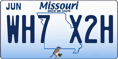MO license plate WH7X2H