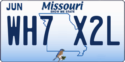MO license plate WH7X2L