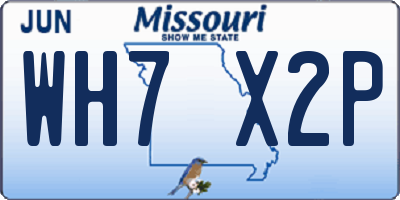 MO license plate WH7X2P
