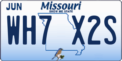 MO license plate WH7X2S