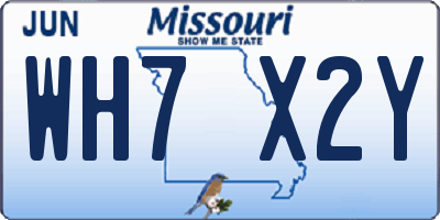 MO license plate WH7X2Y