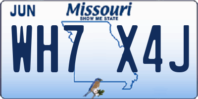 MO license plate WH7X4J