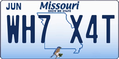 MO license plate WH7X4T
