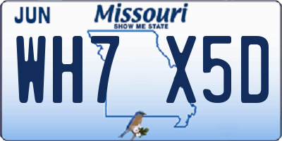 MO license plate WH7X5D