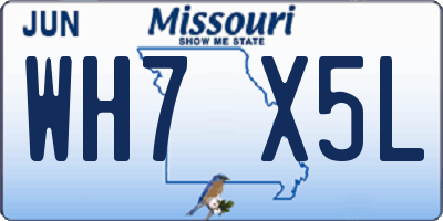 MO license plate WH7X5L