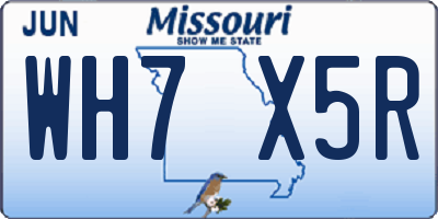MO license plate WH7X5R