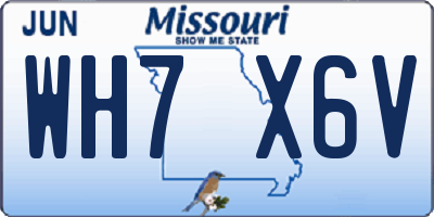MO license plate WH7X6V