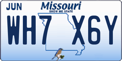 MO license plate WH7X6Y