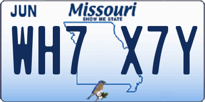 MO license plate WH7X7Y