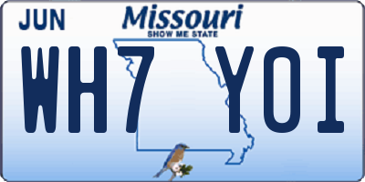 MO license plate WH7Y0I