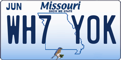 MO license plate WH7Y0K