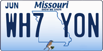 MO license plate WH7Y0N