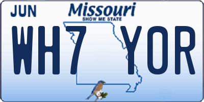 MO license plate WH7Y0R