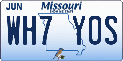 MO license plate WH7Y0S