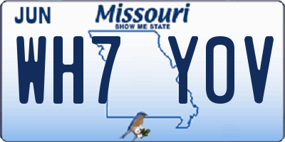 MO license plate WH7Y0V