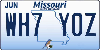 MO license plate WH7Y0Z