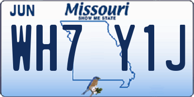 MO license plate WH7Y1J