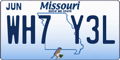 MO license plate WH7Y3L
