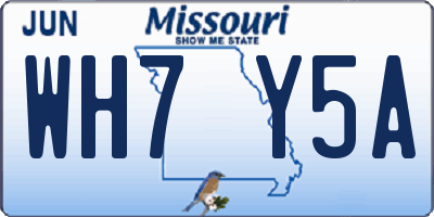 MO license plate WH7Y5A