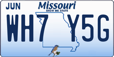 MO license plate WH7Y5G