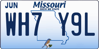 MO license plate WH7Y9L