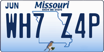 MO license plate WH7Z4P