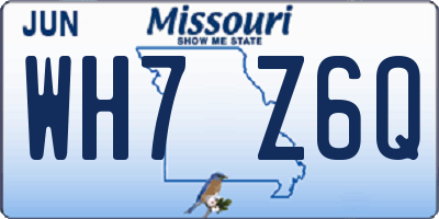 MO license plate WH7Z6Q