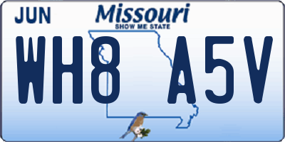 MO license plate WH8A5V