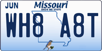 MO license plate WH8A8T