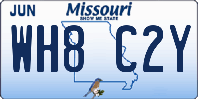 MO license plate WH8C2Y