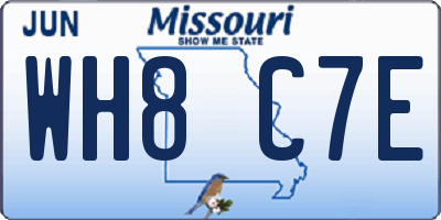 MO license plate WH8C7E
