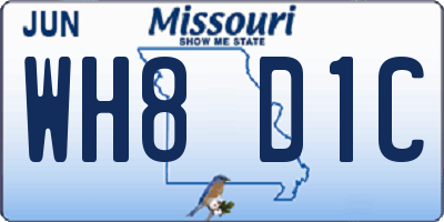 MO license plate WH8D1C