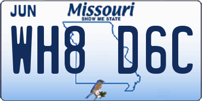 MO license plate WH8D6C