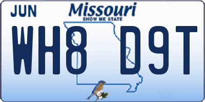 MO license plate WH8D9T