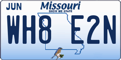 MO license plate WH8E2N