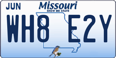 MO license plate WH8E2Y
