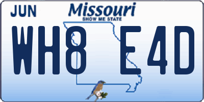 MO license plate WH8E4D