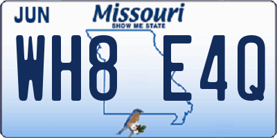 MO license plate WH8E4Q