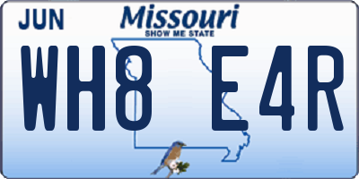 MO license plate WH8E4R