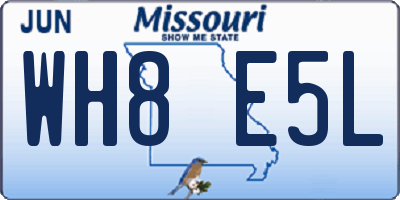 MO license plate WH8E5L