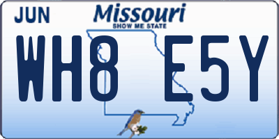 MO license plate WH8E5Y