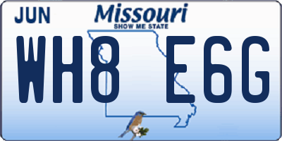 MO license plate WH8E6G