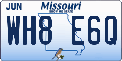 MO license plate WH8E6Q