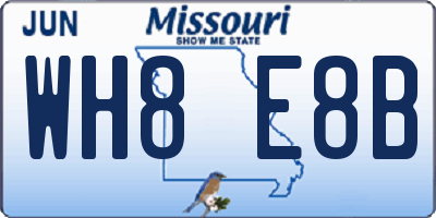 MO license plate WH8E8B