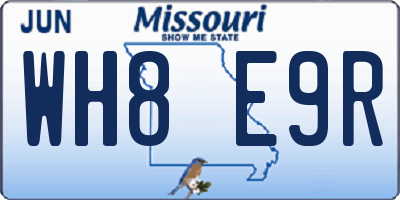 MO license plate WH8E9R