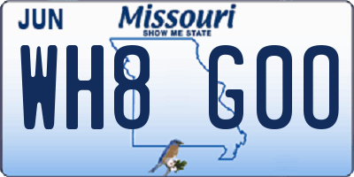 MO license plate WH8G0O
