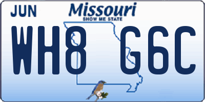 MO license plate WH8G6C