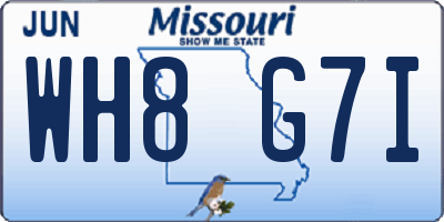 MO license plate WH8G7I